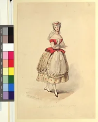 Ida Schuselka-Brüning nel ruolo della contadina in "Maria, la figlia del reggimento"