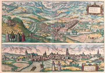 Bressanone, Italia e Lauingen, Donau, Germania (incisione)