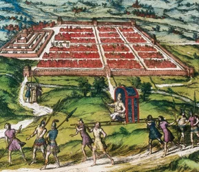 Cuzco, principale centro della civiltà Inca (attuale Perù) immagine da "Civitatis Orbis Terranum" di Braun e Hogenberg