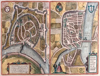 Grenoble e Romans sur Isère, Francia (incisione)