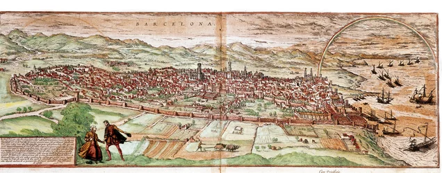 Mappa di Barcellona - Spagna (incisione)
