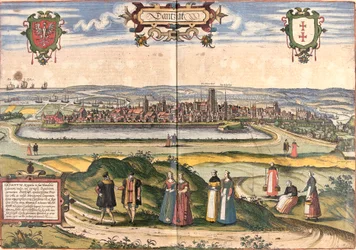 Vista di Danzica (Gedanum) (attuale Gdansk), Polonia