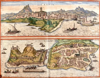 Vedute di Candia (Candia), attuale Heraklion sull