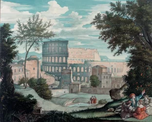 Il Colosseo con figure romantiche
