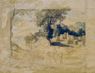 Paesaggio italiano con figure di staffage