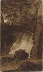 Una cascata al chiaro di luna