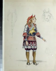 Progetto di costume per il balletto "Il piccolo cavallo gobbo" di C. Pugni