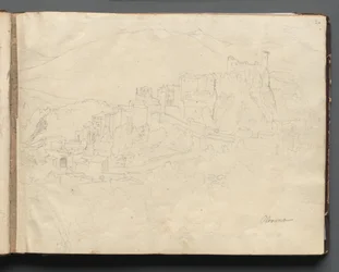 Album con vedute di Roma e dintorni, studi di paesaggio, pagina 02a: "Olevano".