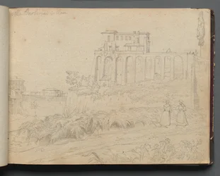 Album con Vedute di Roma e Dintorni, Studi di Paesaggio, pagina 07a: Villa Barberini a Roma