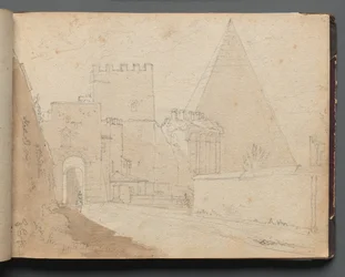 Album con Vedute di Roma e Dintorni, Studi di Paesaggio, pagina 08a: Porta San Paolo