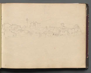 Album con vedute di Roma e dintorni, studi di paesaggio, pagina 16a: Veduta romana