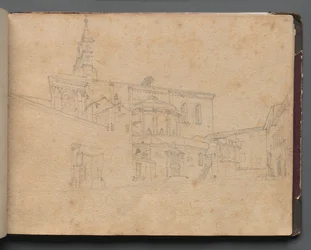 Album con Vedute di Roma e Dintorni, Studi di Paesaggio, pagina 26a: Veduta Architettonica Romana