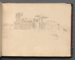 Album con vedute di Roma e dintorni, studi di paesaggio, pagina 28a: Ostia