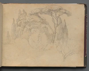 Album con vedute di Roma e dintorni, studi di paesaggio, pagina 29a: Studio di paesaggio