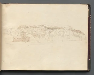 Album con vedute di Roma e dintorni, studi di paesaggio, pagina 30a: Veduta panoramica di Roma