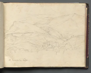 Album con vedute di Roma e dintorni, studi di paesaggio, pagina 34a: San Francesco