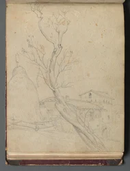 Album con vedute di Roma e dintorni, studi di paesaggio, pagina 37b: Paesaggio romano