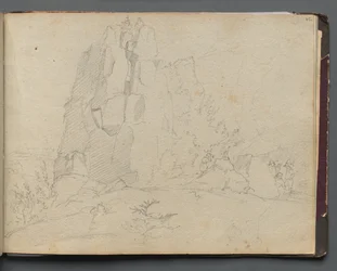 Album con Vedute di Roma e Dintorni, Studi di Paesaggio, pagina 45a: Paesaggio Roccioso