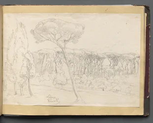 Album con vedute di Roma e dintorni, studi di paesaggio, pagina 46a: Frascati