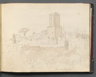 Album con vedute di Roma e dintorni, studi di paesaggio, pagina 47a: Torre del Nero, Roma