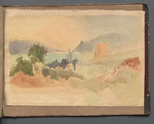 Album con vedute di Roma e dintorni, studi di paesaggio, pagina 54a: Paesaggio romano