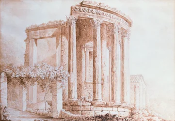 Il Tempio della Sibilla, Tivoli (acquerello)