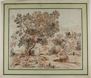 Figure in paesaggio idilliaco all