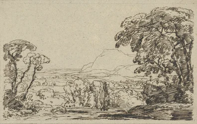 Paesaggio con valle tra le montagne