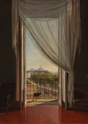 Veduta di Napoli attraverso una finestra, 1824