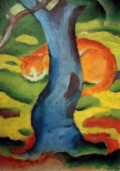 Quadro per bambini (gatto dietro un albero)