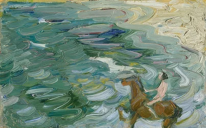 Cavaliere sulla spiaggia