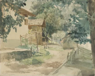 Un Cortile Agricolo vicino a Merano, 1860
