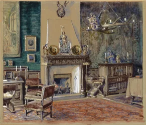 Sala degli uomini con camino