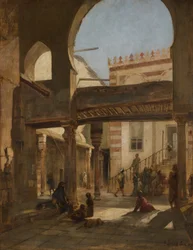Scena nel complesso della moschea di Kalaun al Cairo