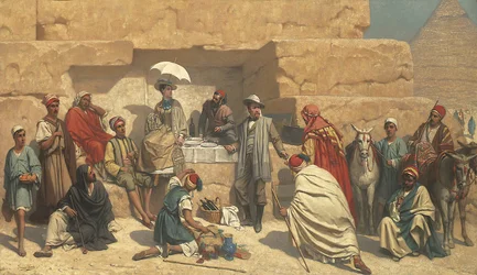 Pranzo ai piedi delle piramidi, Giza