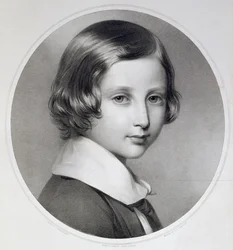 Albert, Principe di Galles (1841-1910), inciso da Thomas Fairland, pubblicato da M. und N. Hanhart, 1852