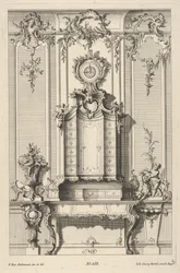 Elevazione della parete con un secretaire, da 