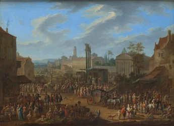 Fiera con tempio e albero di maggio