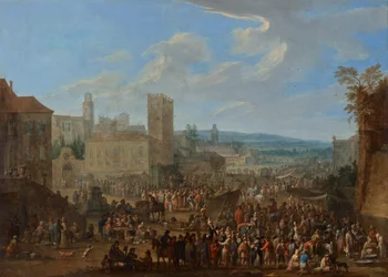 Fiera con torre merlata