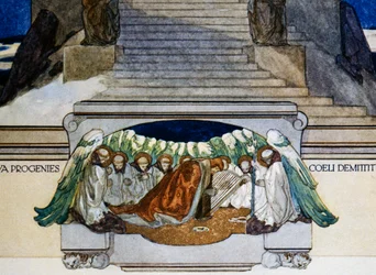 E nuova progenie discende dal cielo, Purgatorio, canto XXII, Divina Commedia di Dante Alighieri, illustrazione di Franz von Bayros (1866-1924), Vienna