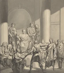 Assemblea di figure romane, da Regulus, una commedia di Collin, XIX secolo