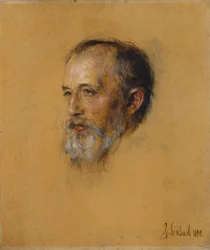 Ritratto di Hermann Levi, di profilo a sinistra. Studio