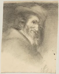 Schizzo da Vásquez; testa di Menippo; originale: Madrid, Prado