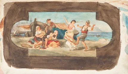 La danza degli italiani - Bozzetto di un affresco