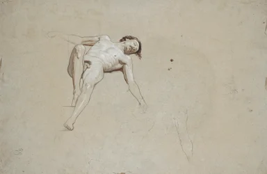 Studio di un nudo maschile sdraiato