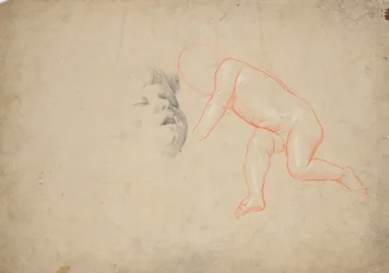 Studi di un bambino, di una testa di bambino dormiente, di una testa di donna