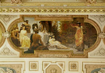 Burgtheater di Vienna, scalinata: Improvvisatore antico