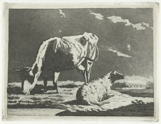 Paesaggio con mucca e pecora