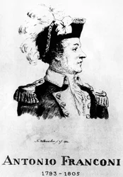 Circo: Acquaforte di Frédéric Hillemacher, ritratto di Antonio Franconi (1793-1805) - in "Il Circo Franconi"