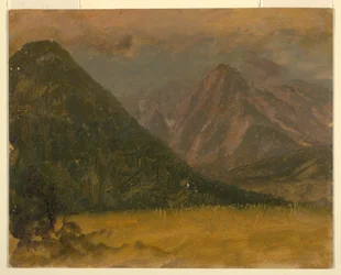 Disegno, Paesaggio alpino, Baviera o Svizzera, 1868